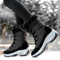 lace up women boots big size womens high boots outdoor keep warm snow boot high top platform shoes faux fur designer shoes b60
