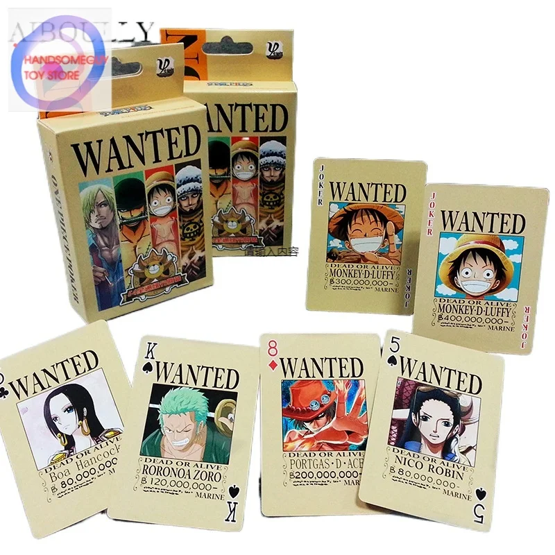 

54Pcs/set One Piece Figures Collection Monkey D. Luffy Poker Card & Roronoa Zoro Playing Cards Color Box Packing Kid Gift Toy