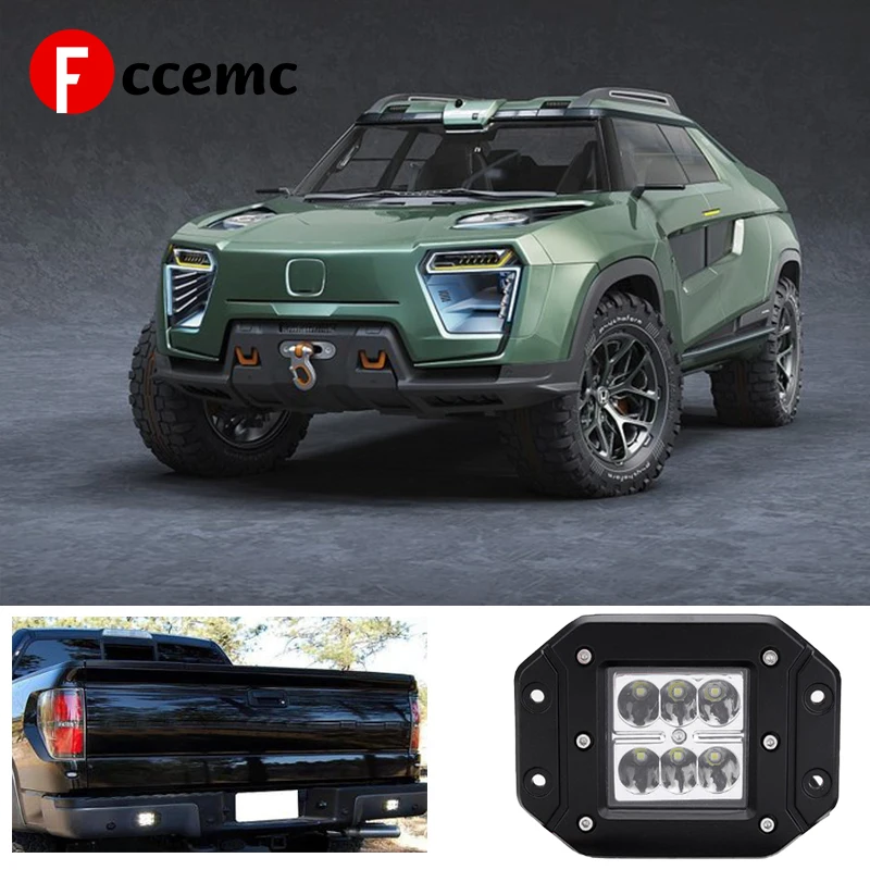 

Fccemc 12V 24V 18W 4inch 6 LED Spot/Flood Beam Work Lighting Waterproof Suitable For Boat ATV Truck SUV 4WD Off-Road New