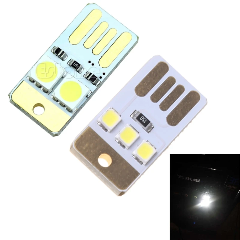 

2021 New Mini Pocket LED Night Light Card Lamp Bulb White Led Keychain USB Power Portable