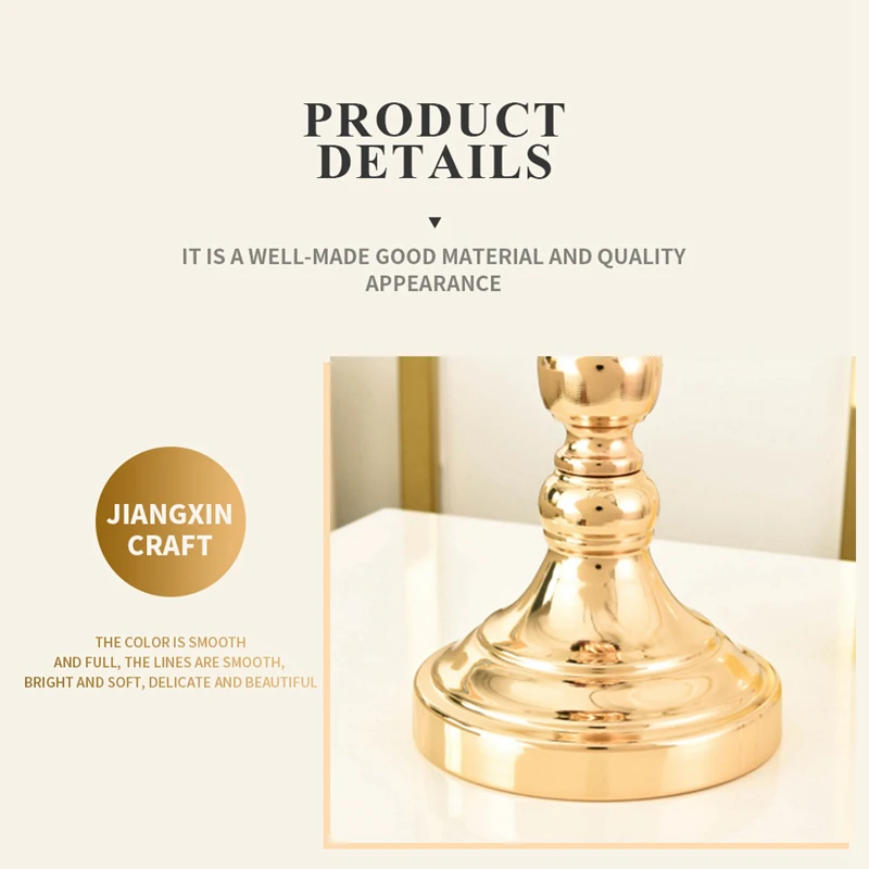 European Metal Candle Holder Golden Hollow Thread Candlestick Wedding Decoration Bar Party Living Room Home | Дом и сад