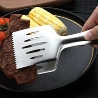 stainless steel steak frying spatula roast fish bbq tongs meat bread food oil leak clip drain shovel kitchen cooking utensils