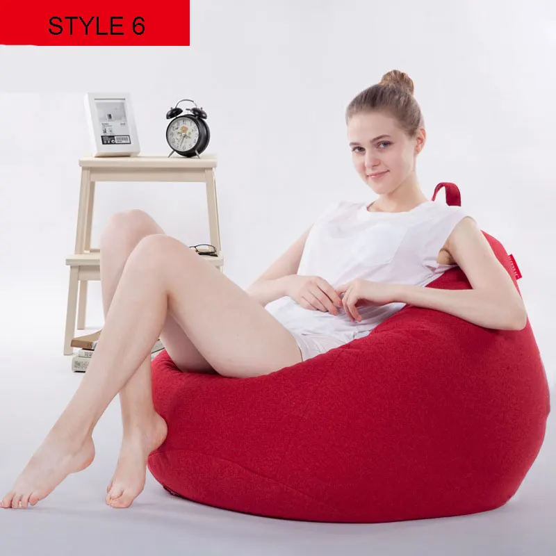 STYLE 6 Чистый цвет, сумка для гостиной, мебель для дивана, чехол для гостиной, модный стул Beanbag, льняная ткань, чехол для дивана, 90*80 см - Цвет: STYLE 6