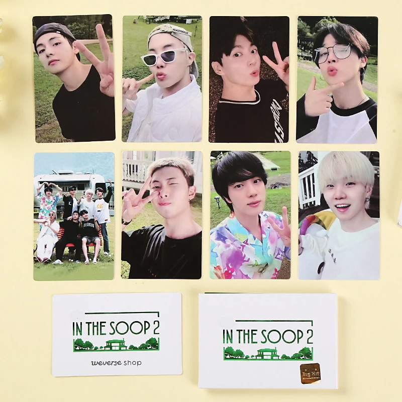 Популярные KPOP Bangtan Boys IN THE SOOP 2 те же фотокарты Weverse магазин бумажные карты для