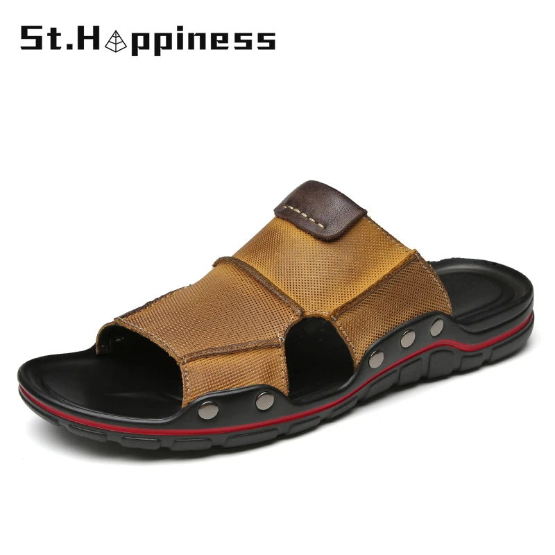 Новинка 2021 года Брендовые летние мужские сандалии Модные удобные шлепанцы из