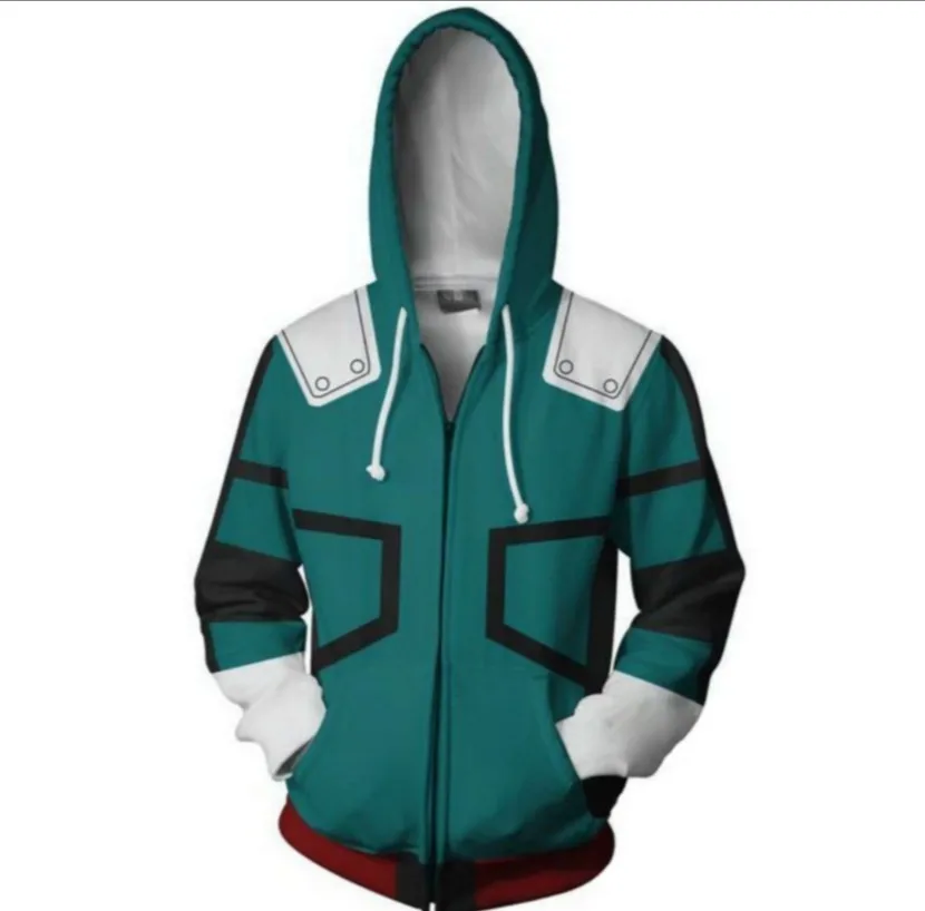 

Anime My Hero Academia Todoroki Shoto Cosplay Jacket Zipper Hoodies Hooded Sweater Sweatshirt 3D Printed Daily Coat Oversize