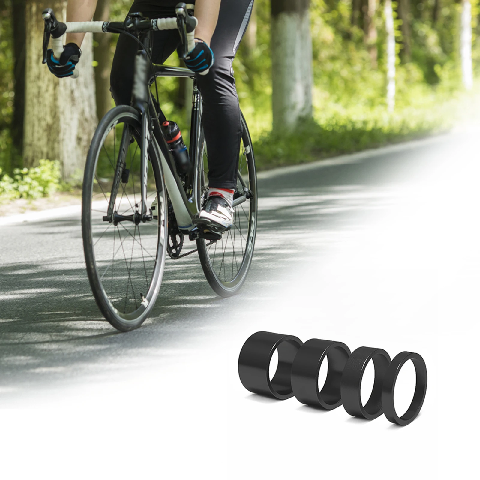 

12pcs Road Bike MTB Bicycle Adjustment Spacer Headset Stem Carbon Fiber Washer for 28.6mm/ 1.12inch front stem fork Front Fork