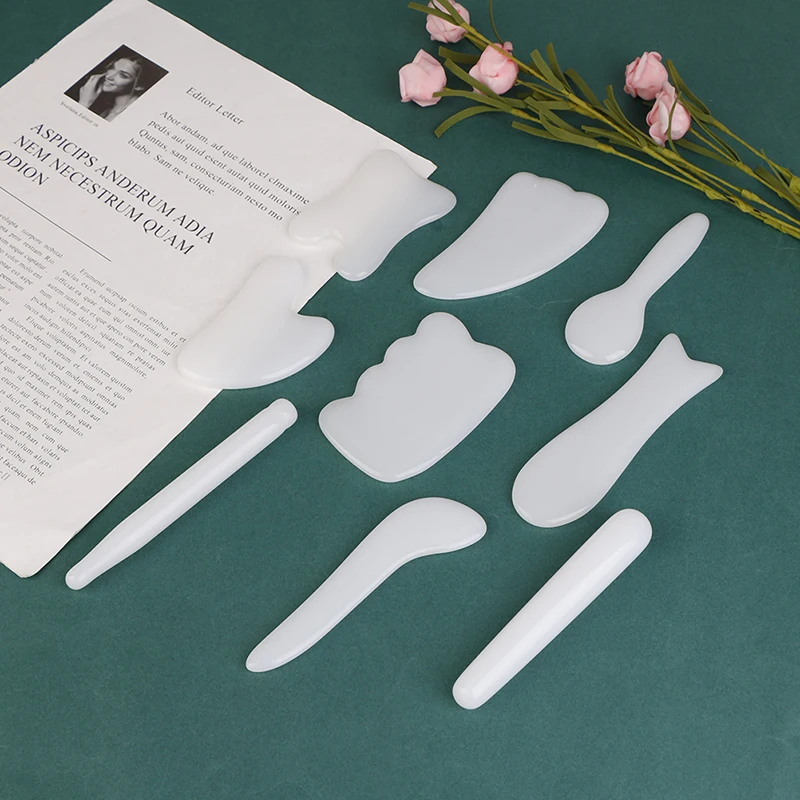 Пластина Для Массажа Гуаша из натурального белого нефрита инструмент для SPA