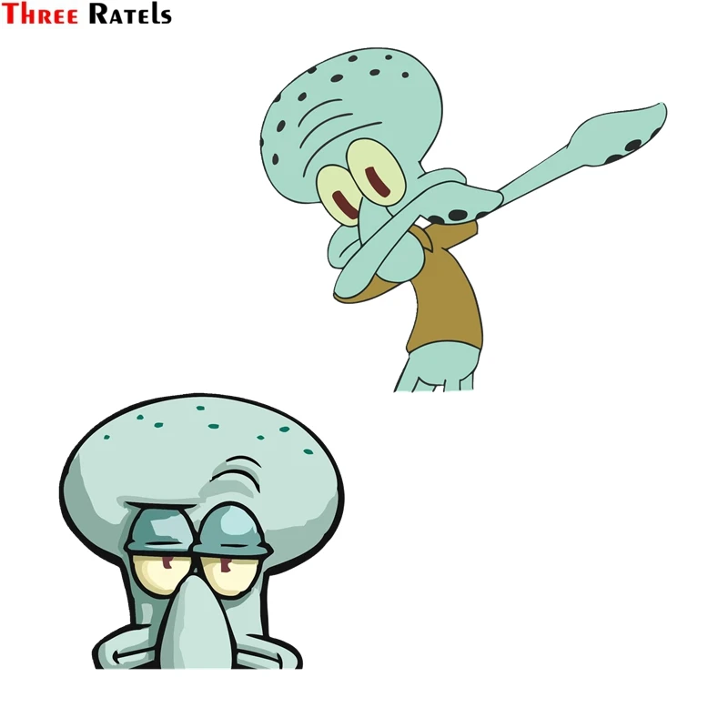 Три Ratels FC124 3D забавные SQUIDWARD DAB аниме выглядывал мотоцикла машина бампер окно