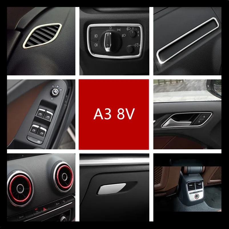 Обшивка обшивки для автомобильного кондиционера Audi A3 8V 2013 2018 из нержавеющей