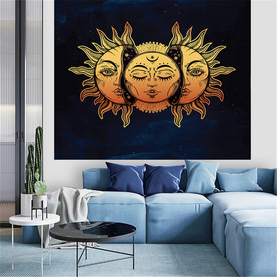 Гобелен в стиле хиппи таро кошка настенное украшение ведро иврит Ayin астрология