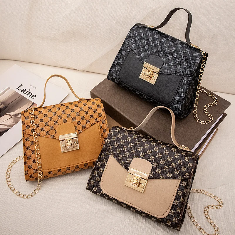 

Printed Portable Small Square Bag 2022 Women Handbag Cross Border Women's Bag Wholesale Fashion Chain Kelly Messenger Bag