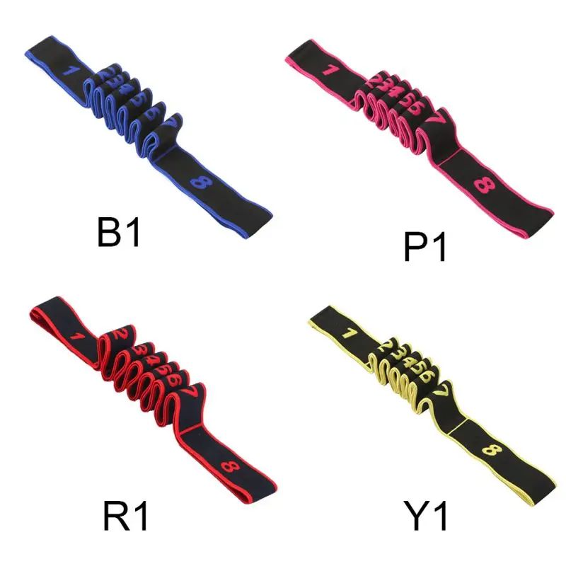 

Yoga Stretch Strap With 8 Loops Elastic Folding Adjustable Band Latin Dance Stretching Belts