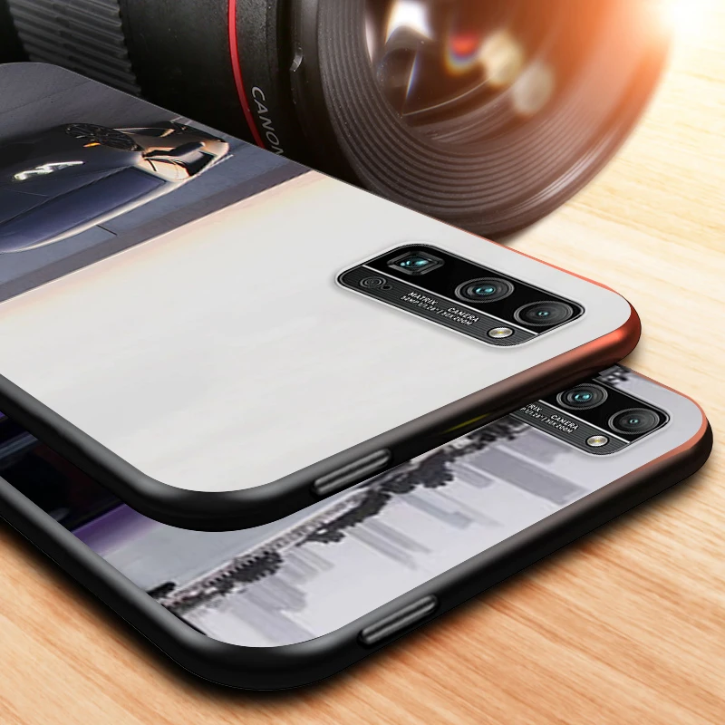 

The sport car lamp for Honor V30 30 30S 30i View 20 20S 20i 20E V20 Lite Pro Plus Black Phone Case