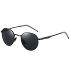 Солнечные очки в стиле ретро A553 для мужчин и женщин, зеркальные поляризационные солнцезащитные аксессуары в круглой оправе, с дужками из алюминиево-магниевого сплава, с защитой UV400
