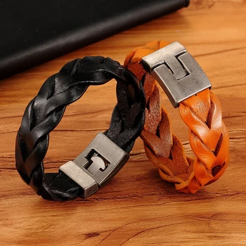 Woven PU Leather Men\'s Winding Bracelet 4