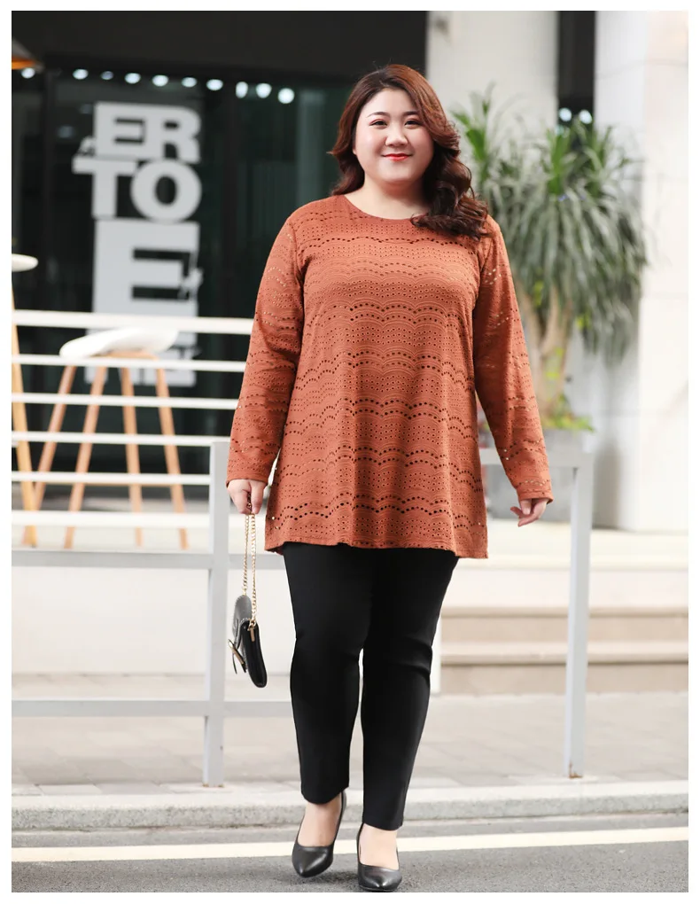 TUHAO, большие размеры, 7XL, 6XL, 5XL, офисные женские блузки, женская блузка с длинным рукавом, хлопковая, с вырезом, повседневные рубашки, женские топы