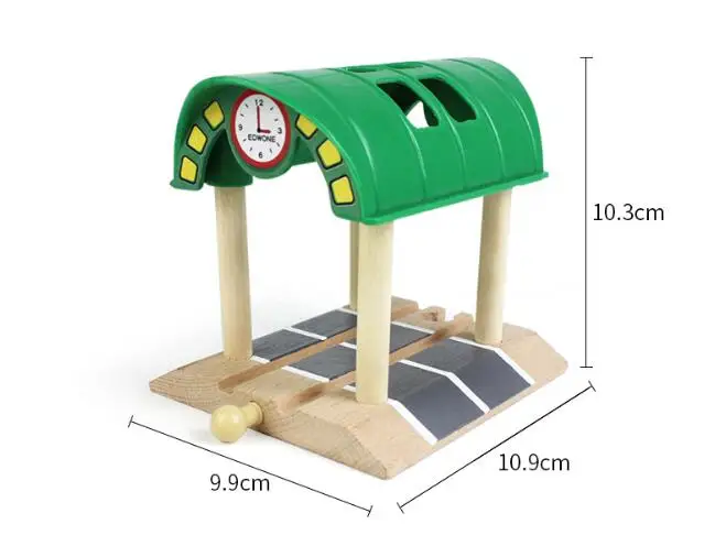 Black 15 Styles Wooden Train Track Railway Bridge Accessories Variety Train With Compatible Kids Assembly Toys Tunnel Cross Bridge - Цвет: Black