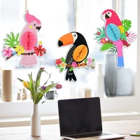 3pcslot hanging paper honeycomb parrots party decoration hawaiian beach pool tropical summer kids birthday baby shower supplies