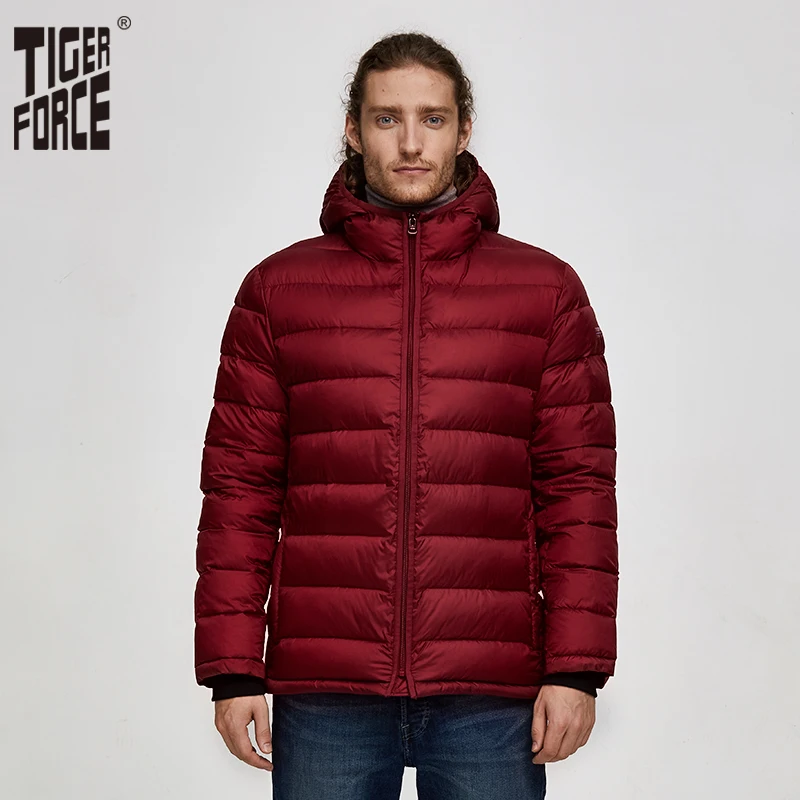Tiger Force, мужские зимние куртки, дутые куртки, Мужская парка, зимние пальто с капюшоном, теплая спортивная зимняя куртка с капюшоном, верхняя одежда