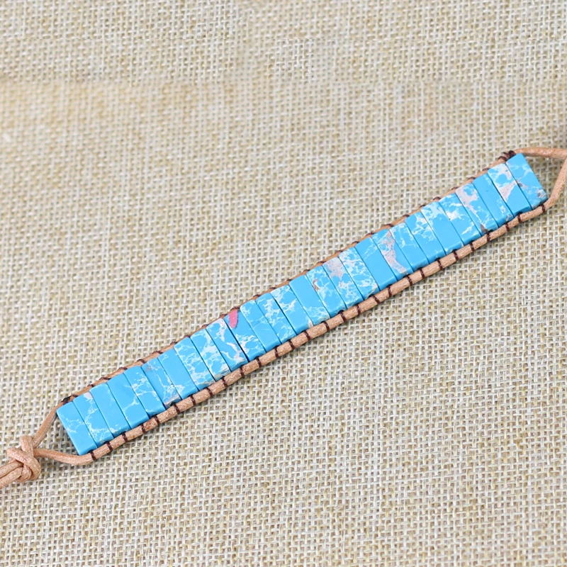 Браслет Чакра Ювелирные изделия ручной работы натуральный камень голубой