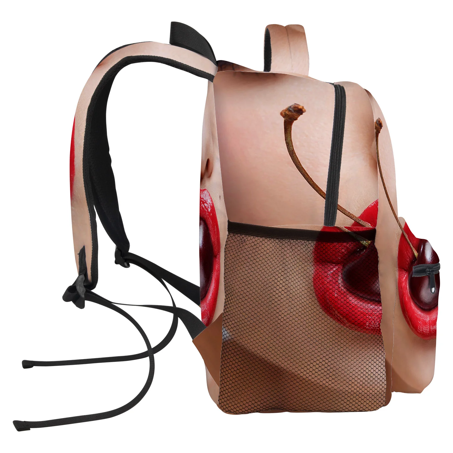 Женская с красными губами рюкзак вишнями Колледж обувь для учащихся