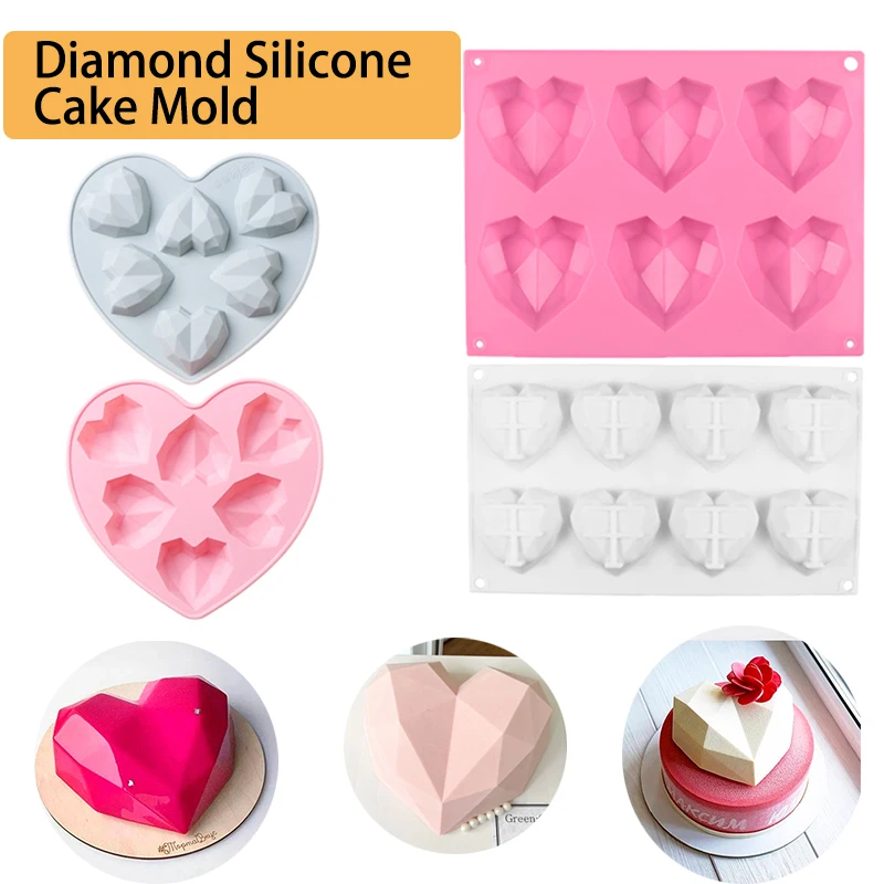 

66 CavityCavity DiamondDiamond LoveLoveCakeCake MousseMousse ChocolateChocolate SiliconeSilicone CakeCake MouldMould B