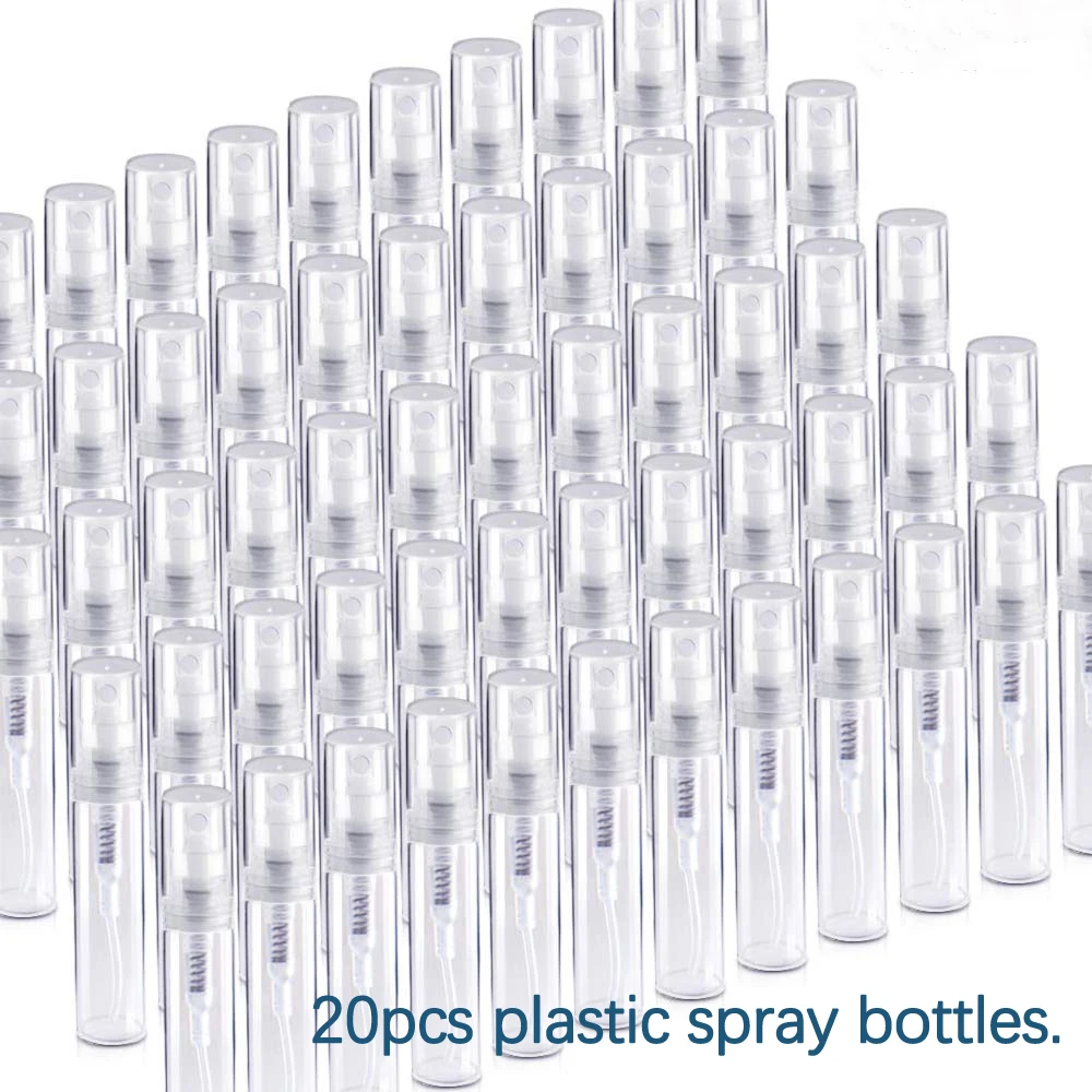 Портативный дорожный прозрачный пластмассовый распылитель для духов 20 шт. 3 мл/2