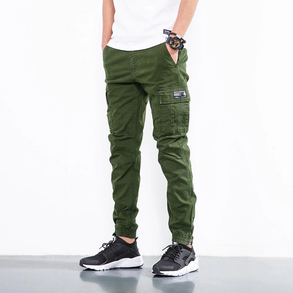 Модные мужские брюки 2020 деловые повседневные уличные хлопковые облегающие