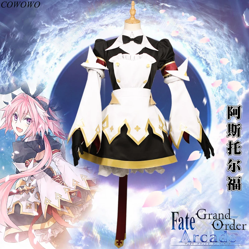 Аниме! Fate/Grand Order FGO Astolfo Sword Saber боевой костюм платье горничной милая униформа
