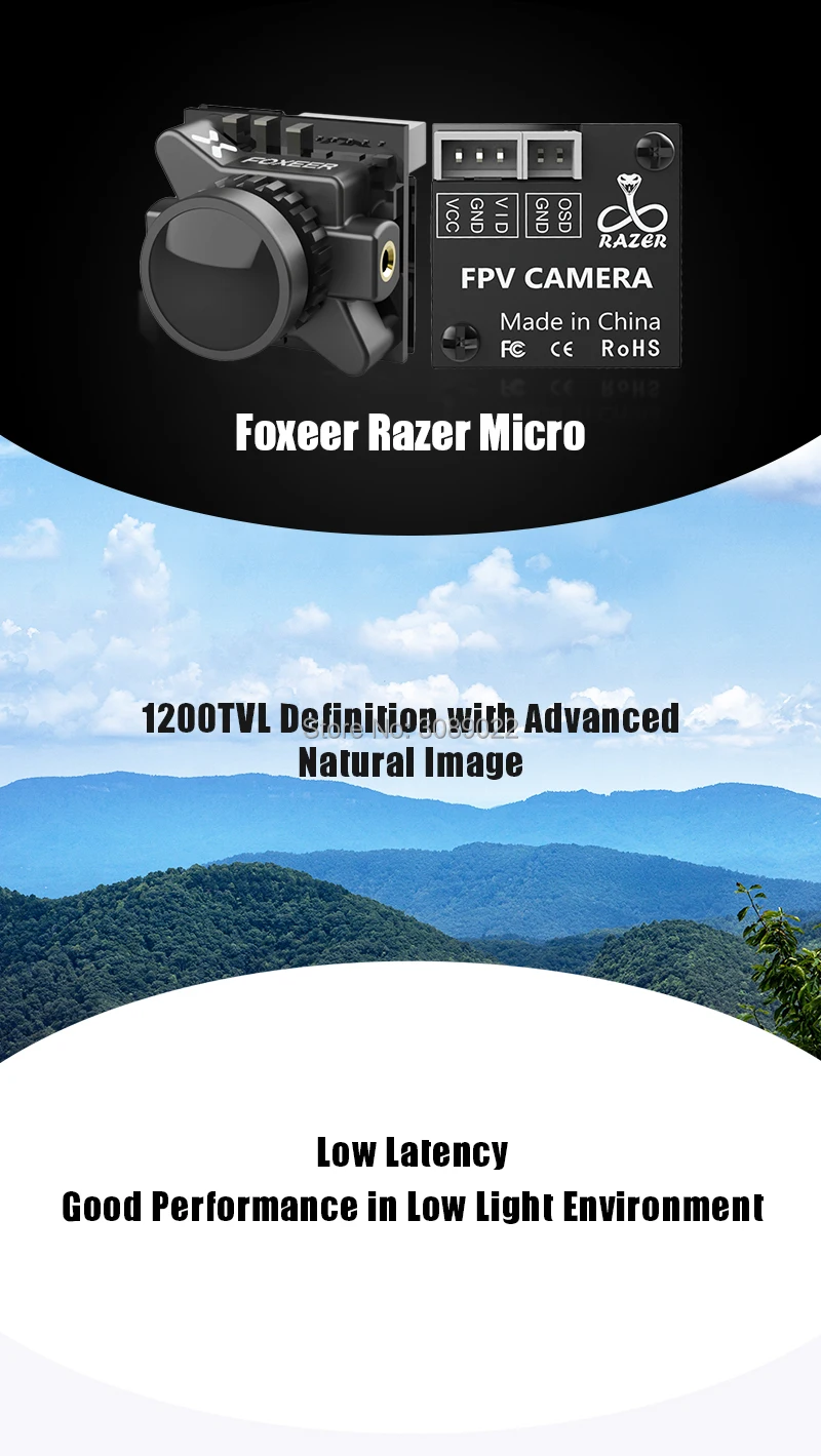 Foxeer razer Mini/razer Micro 1200TVL PAL/NTSC переключаемая 4:3 16:9 FPV камера для гоночного дрона FPV