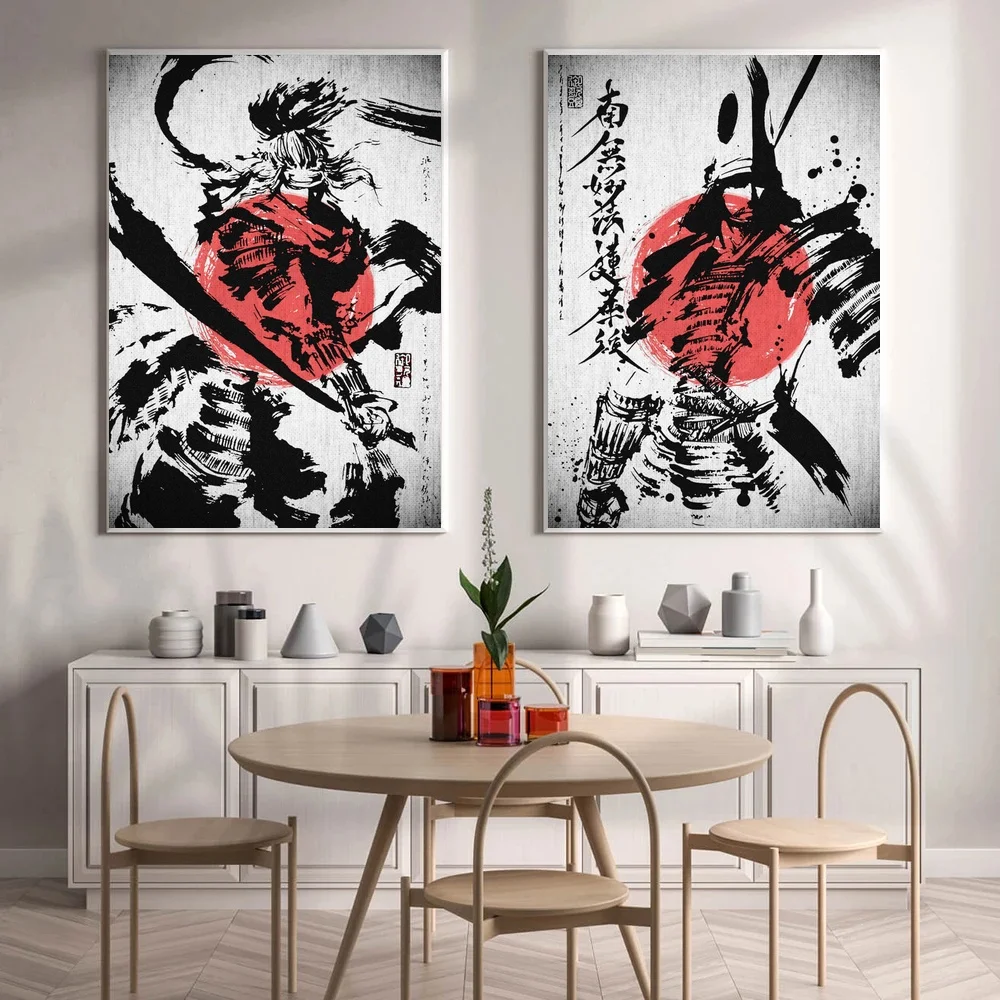

Japanese abstract art SAMURAI GENERAL Canvas Painting Wall Art Posters Home Decoration