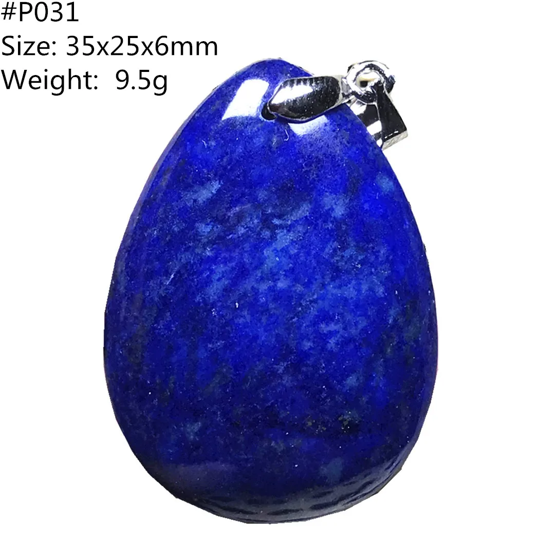 

Natural Blue Lapis Lazuli Pendant Jewelry For Women Men Wealth Luck Crystal 35x25x6mm Beads Silver Water Drop Gemstone AAAAA