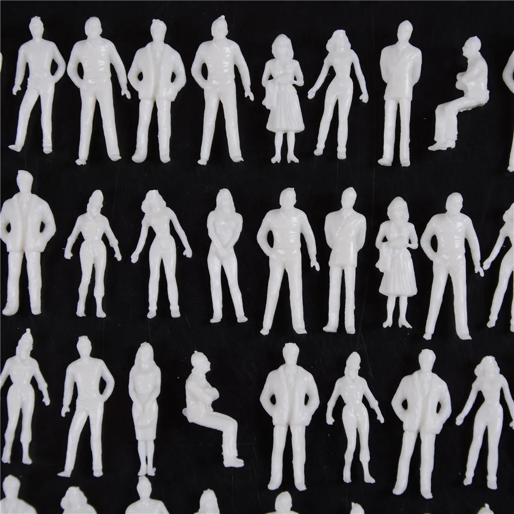 

Hot! 10Pcs/lot 1:50 Scale Model Miniature White Figures Architectural Model Human Scale Model ABS Plastic Peoples 35mm