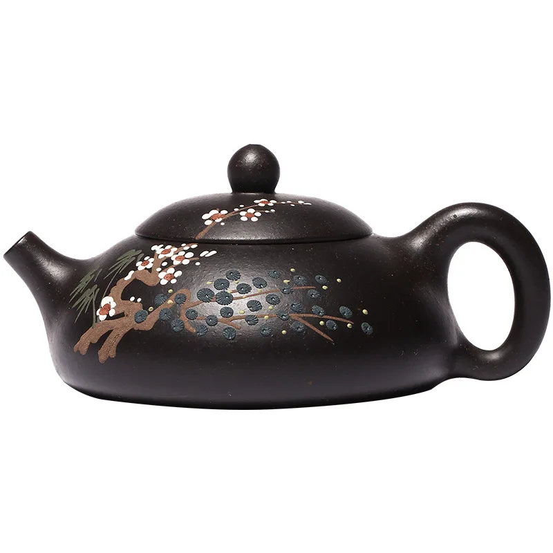 

Purple clay pot handmade Kung Fu teapot raw ore Black Diamond plum tea pot napiao pot household tea set