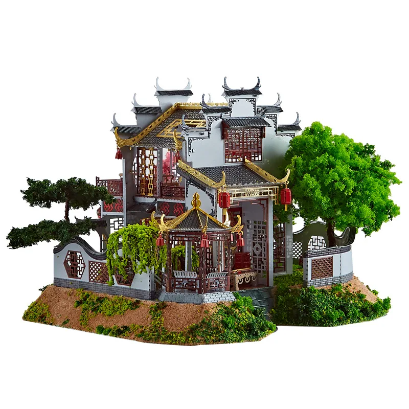 

Nanyuan Gangda 3D metal assembly model DIY puzzle Huizhou villa new products one by one generation micro landscape