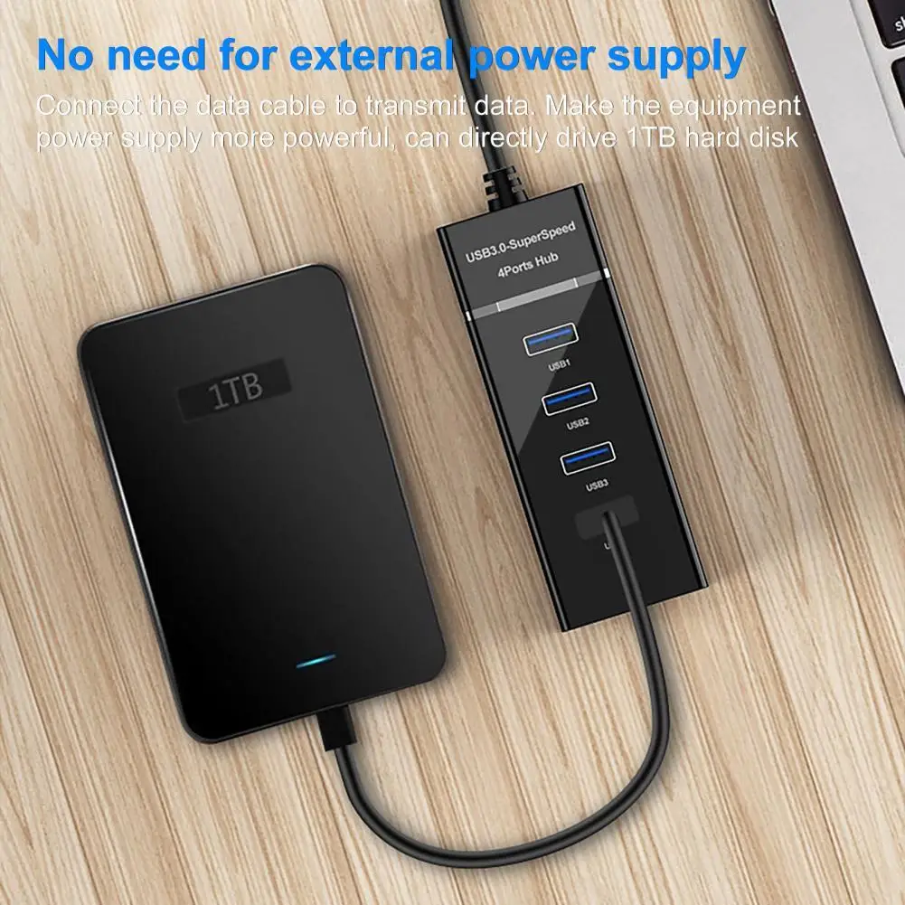 

HW-1500 USB Hub 3.0 4 Ports for Macbook Air Computer Accessories ABS High-speed Transmission USB 3.0 Expansion for Computer