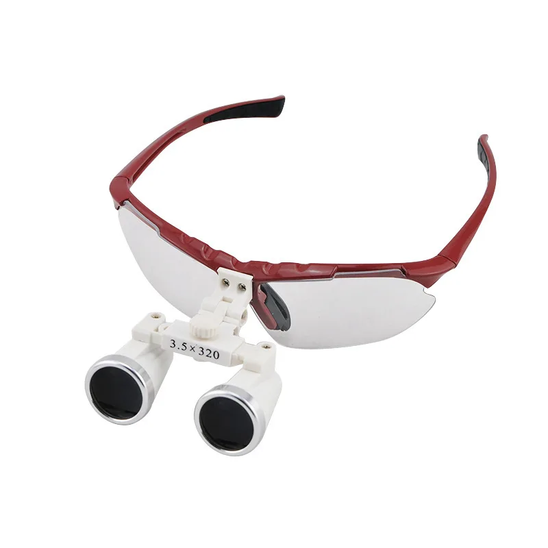 Dental Medical Surgery Binocular Magnifier 3.5 Times with 420mm Optical Glass Lens Portable Spectacle Magnifier