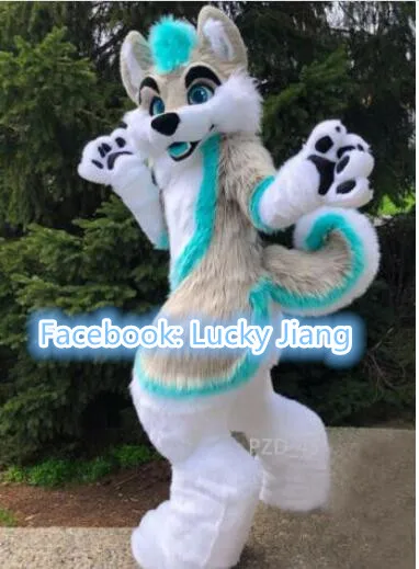 Серый собака хаски лиса Фурсьют талисмана нарядное платье Косплэй День рождения