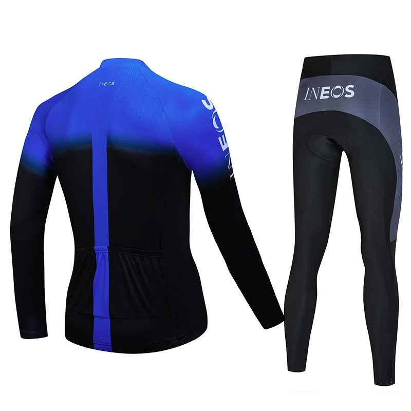 Мужской комплект одежды для велоспорта INEOS зимний теплый спортивный костюм из