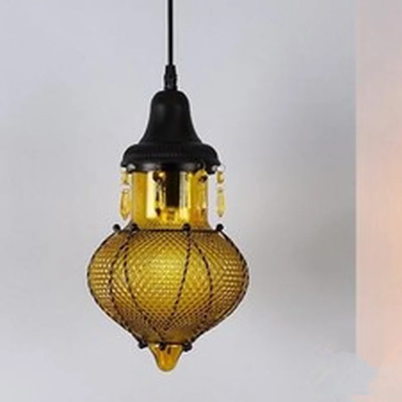 E27 стеклянный подвесной светильник в винтажном стиле лампа лофт красочные