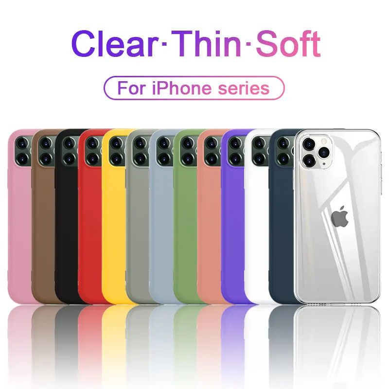 Ультратонкий прозрачный силиконовый чехол для телефона для iphone 11 Pro Max чехол для iphone XR XS Max X 7 8 6 6S Plus мягкая прозрачная задняя крышка из ТПУ