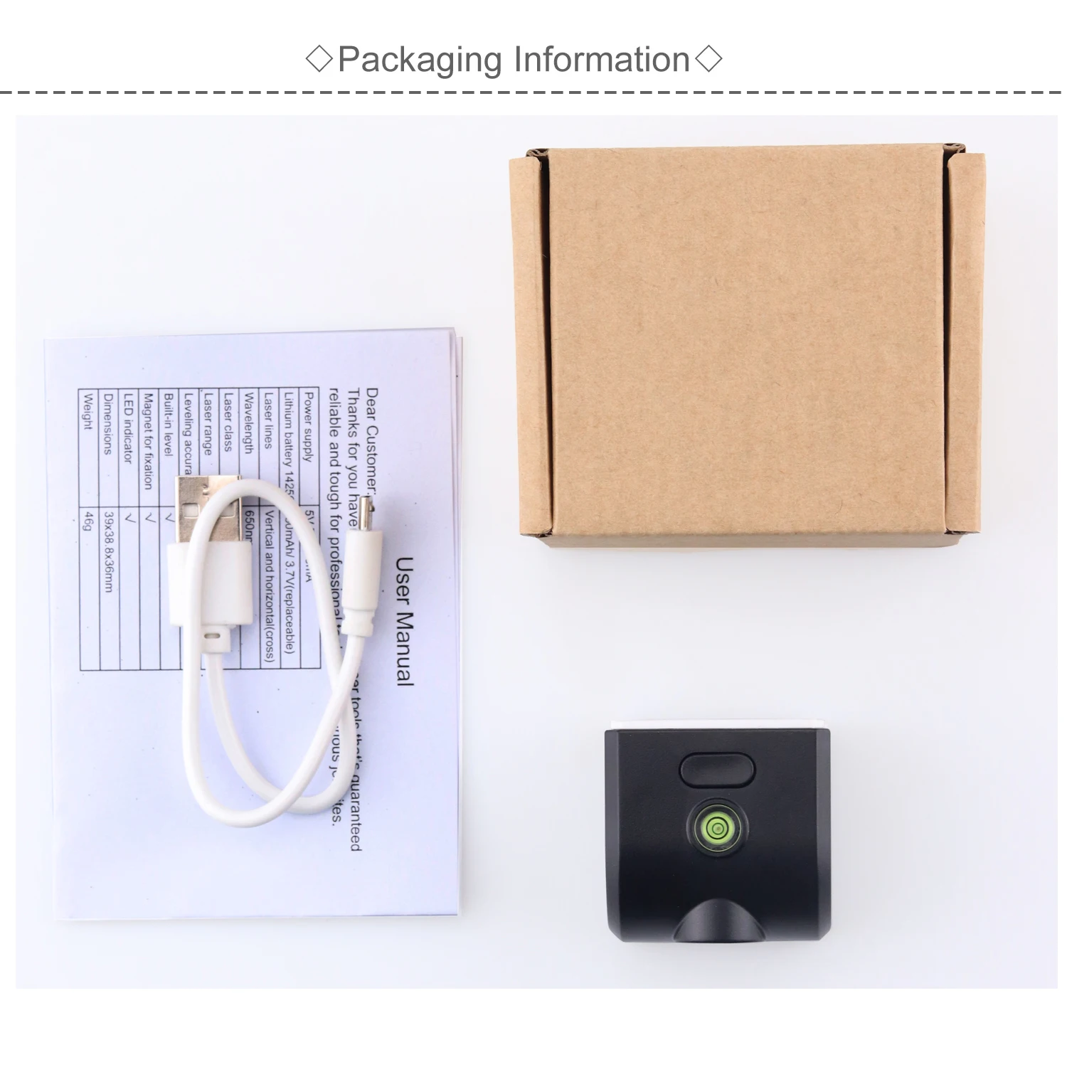 

Kaemeasu Laser Liner Mini Cross 2 Line Red Laser Level Green USB Charging Laser Level Measure Tool