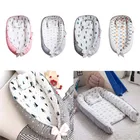 Детская двухсторонняя дорожная кровать, мягкая подушка для сна для новорожденных, детская кроватка