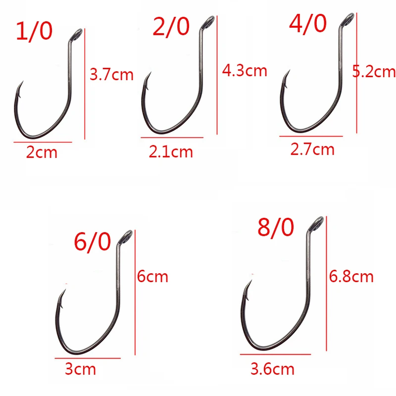 200 шт. рыболовные крючки черные из высокоуглеродистой стали с широким зазором для