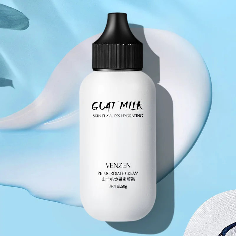

Goat's Milk Lazy Face Cream Brightens Refreshing Non-Greasy Face Cream Concealer Lsolation Whitening Makeup