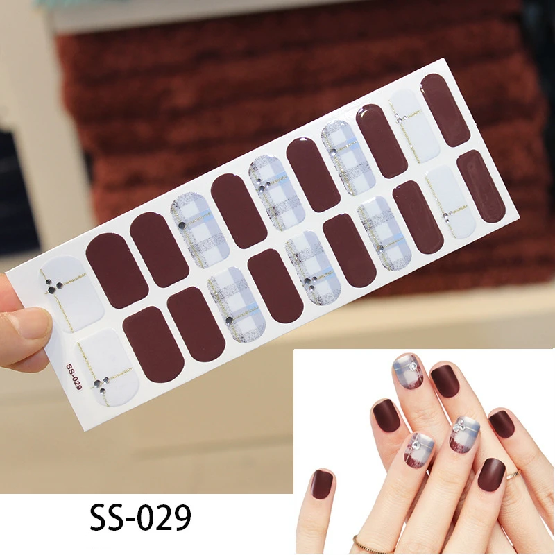 22 наконечника/лист стикер для Ногтей Полное покрытие водонепроницаемый