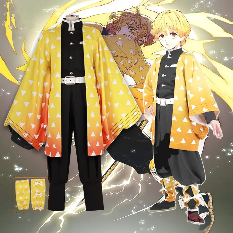 Истребитель демона: Kimetsu No Yaiba Agatsuma Zenitsu карнавальный костюм на Хэллоуин|Костюмы