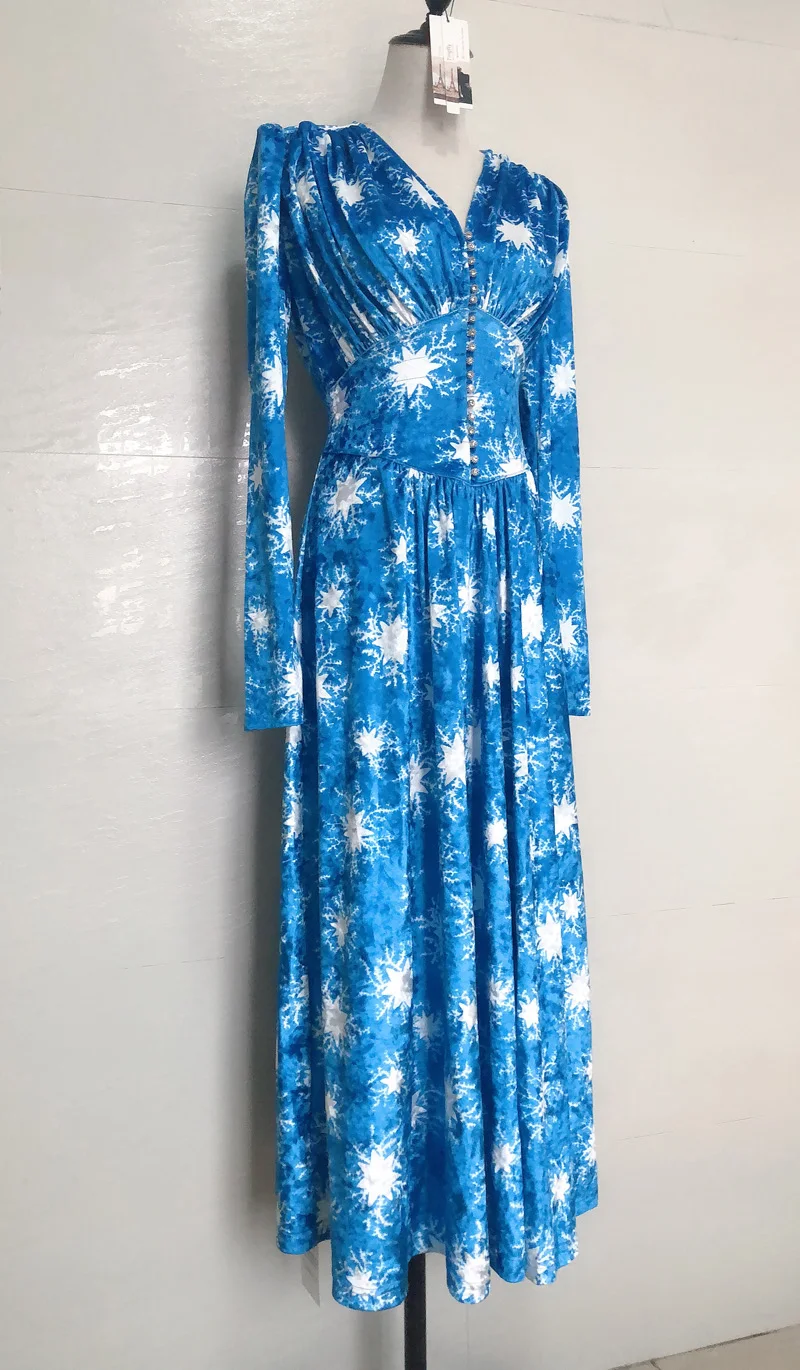 Tingfly 2020 подиумное дизайнерское бархатное платье с цветочным принтом роскошное