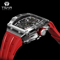 tsar bomba watch men luxury brand tonneau richard design waterproof stainless steel wristwatch sport chronograph stylish gift